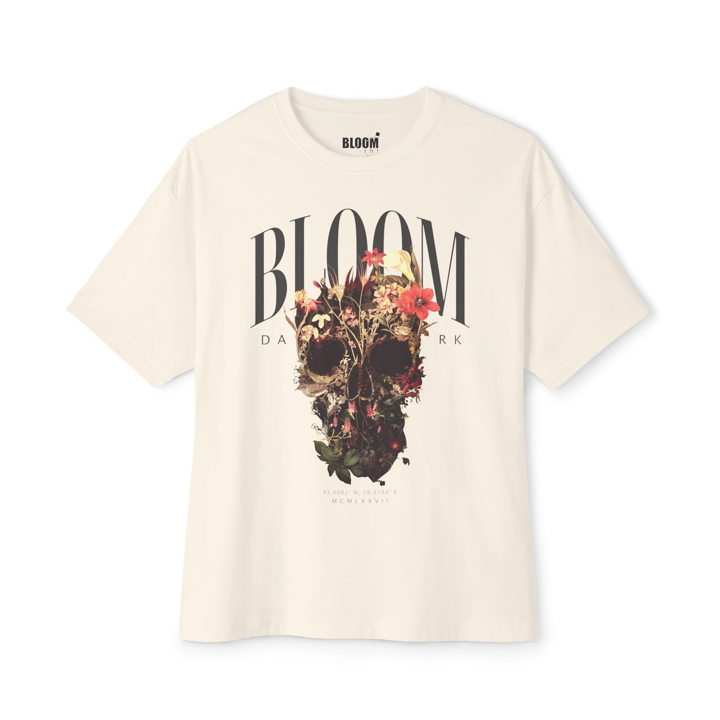 Bloom Skull Unisex Oversized Boxy Tee