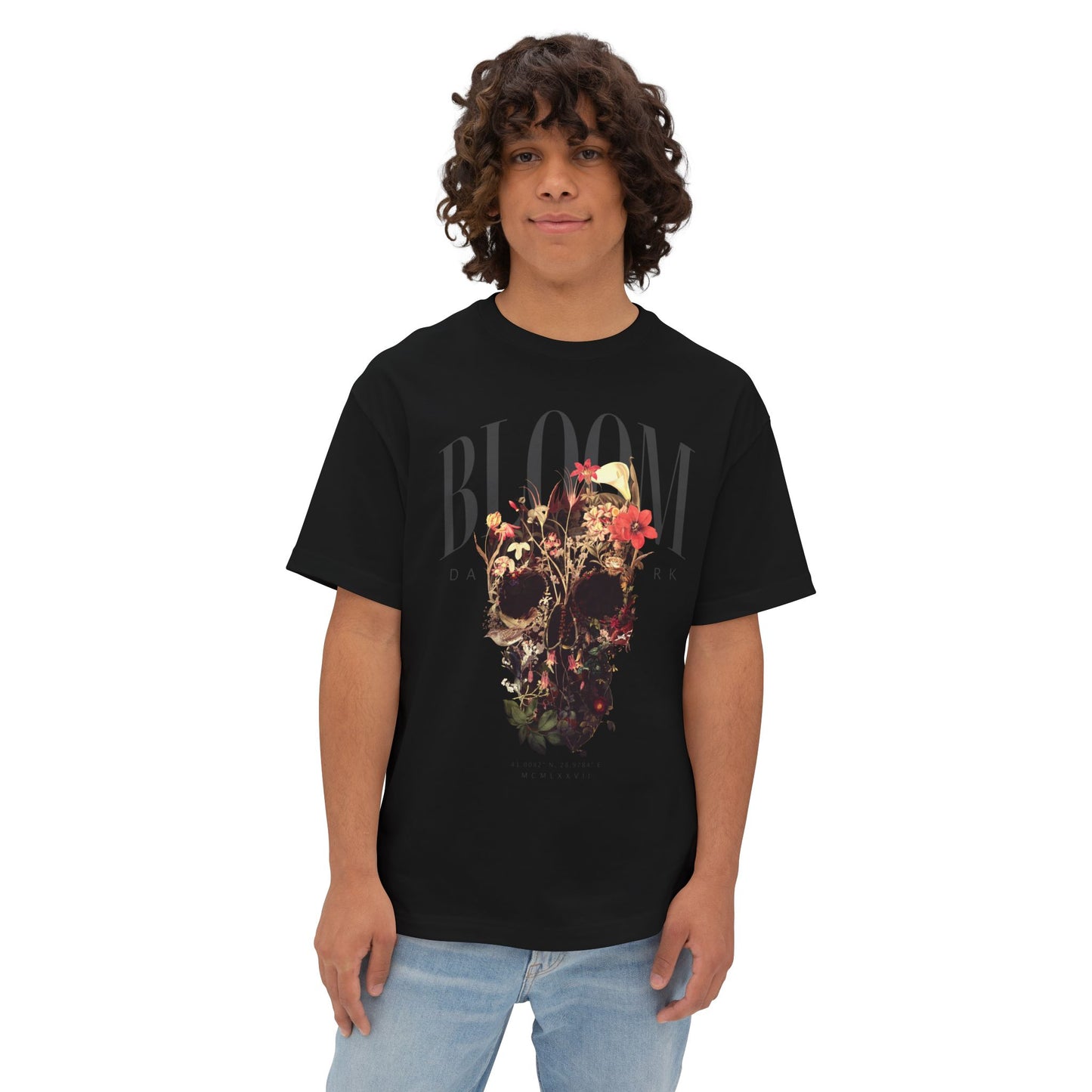 Bloom Skull Unisex Oversized Boxy Tee