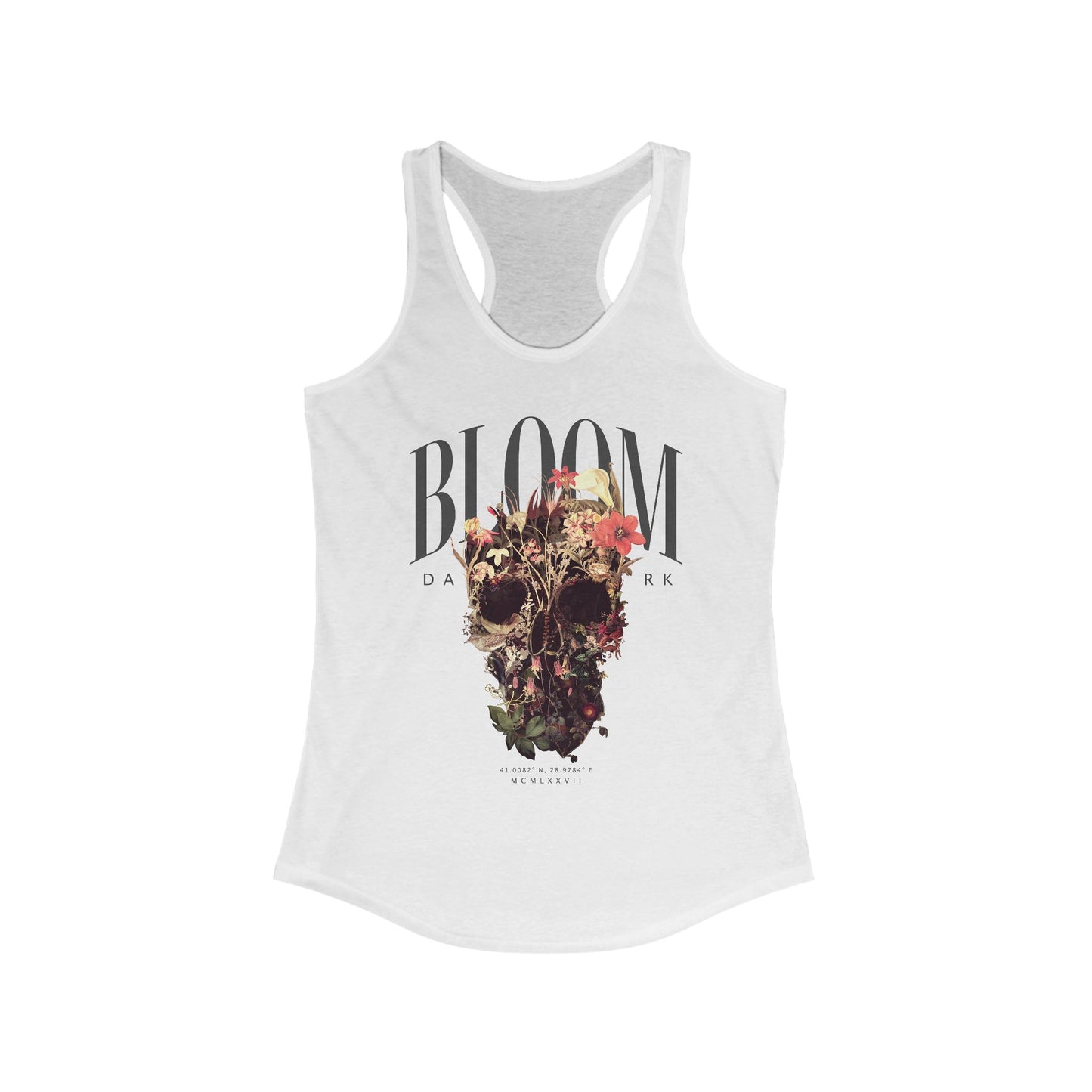Bloom Skull Women's Ideal Racerback Tank