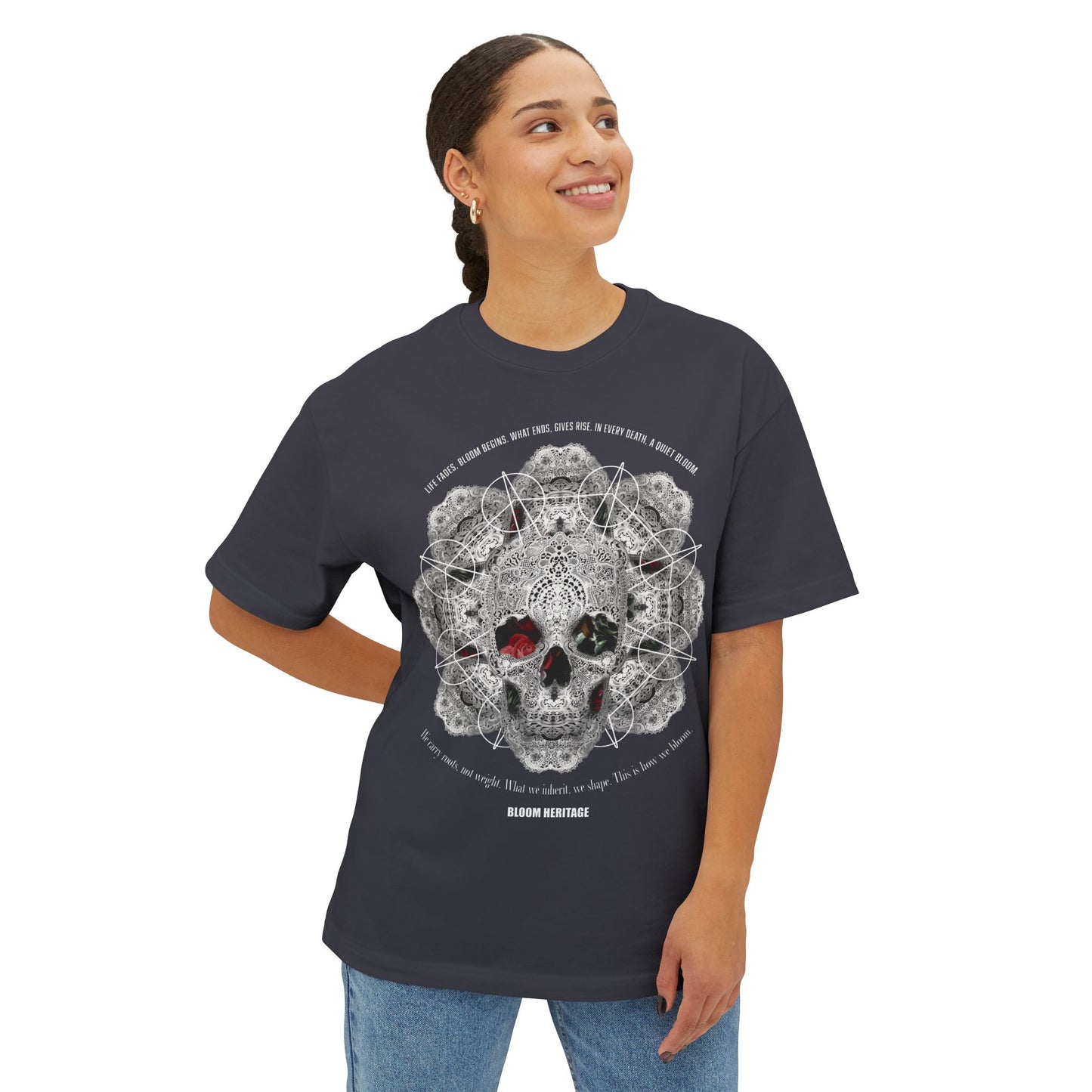 Bloom Lace Heritage Unisex Oversized Boxy Tee
