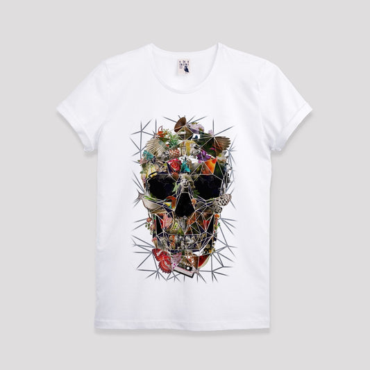 Fragile Skull Men's T-shirt, Cool Skull Art Mens Tshirt, Original Sugar Skull Shirt, Mens Graphic Tee, Skull Art Illustration by Ali Gulec