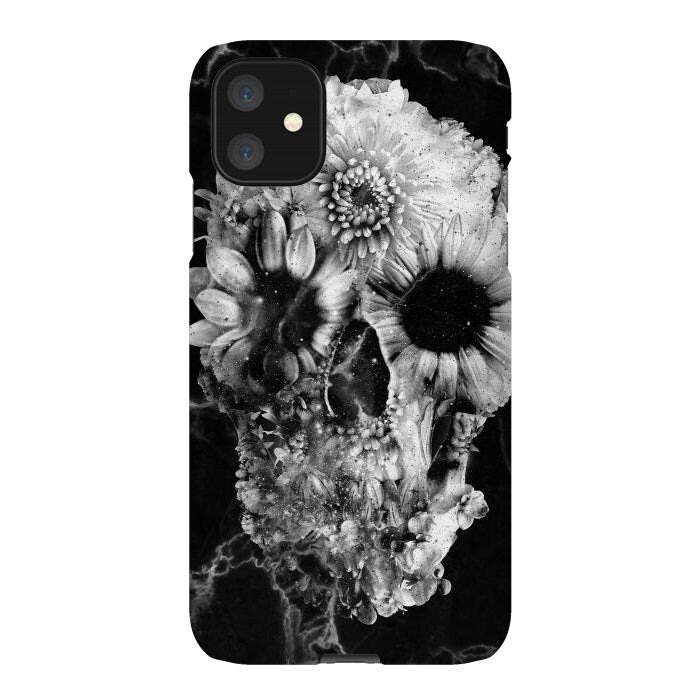 iPhone 15 Skull Case, Marble Pattern iPhone Case, Flower Skull iPhone Pro Max Gift