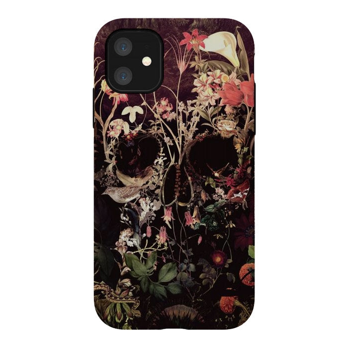 Bloom Skull iPhone 15 Case, Floral Skull iPhone Case, Flower Skull Samsung Case, Sugar Skull Phone Case Gift, Skull Case For iPhone 13 Mini