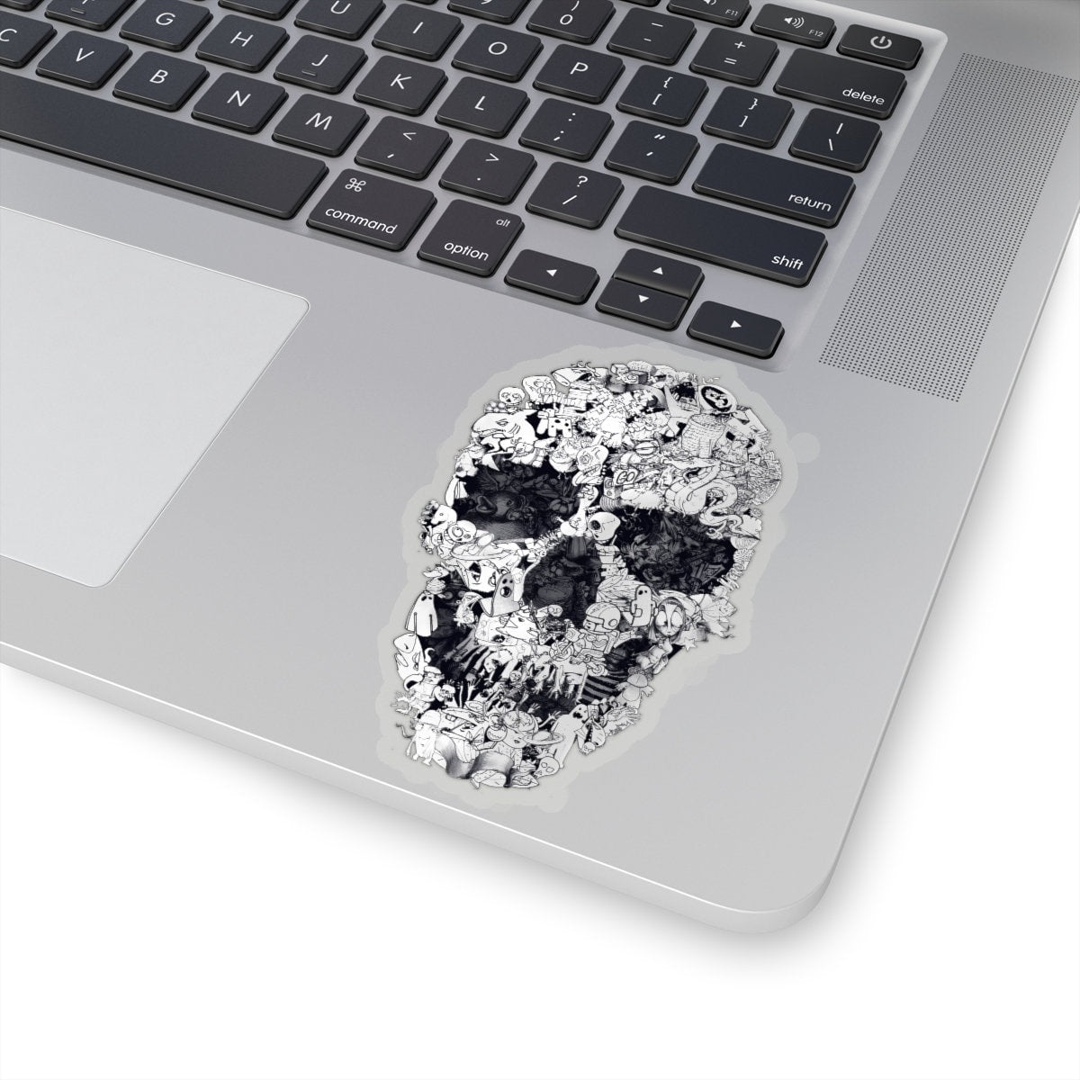 Sugar Skull Sticker, Skull Art Sticker, Skull Art Vinyl Sticker, Gothic Art Skull Gift, Skull Drawing Laptop Phone Kiss-Cut Sticker