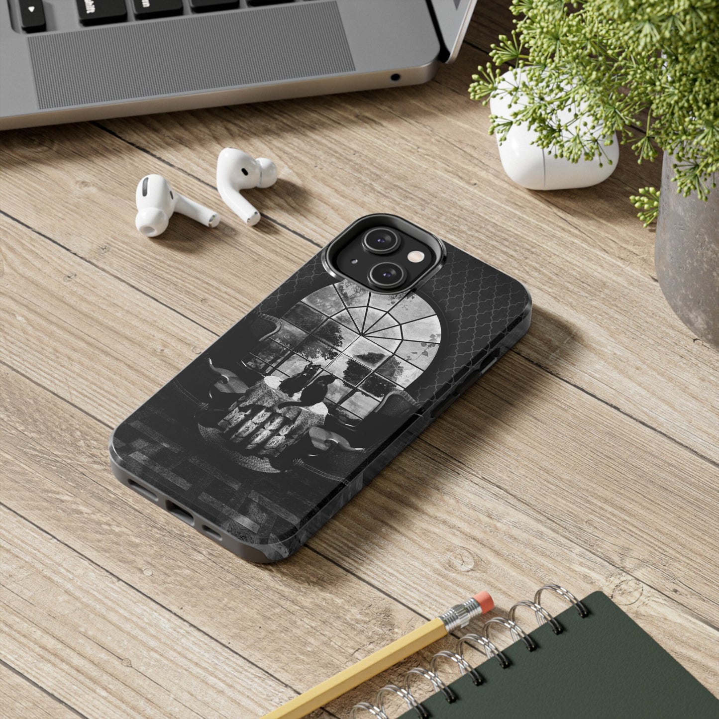 Skull iPhone 15 Case, Gothic Skull iPhone Case, Skull Illusion Case, Sugar Skull Phone Case Gift, Cool Case For iPhone 14 Pro
