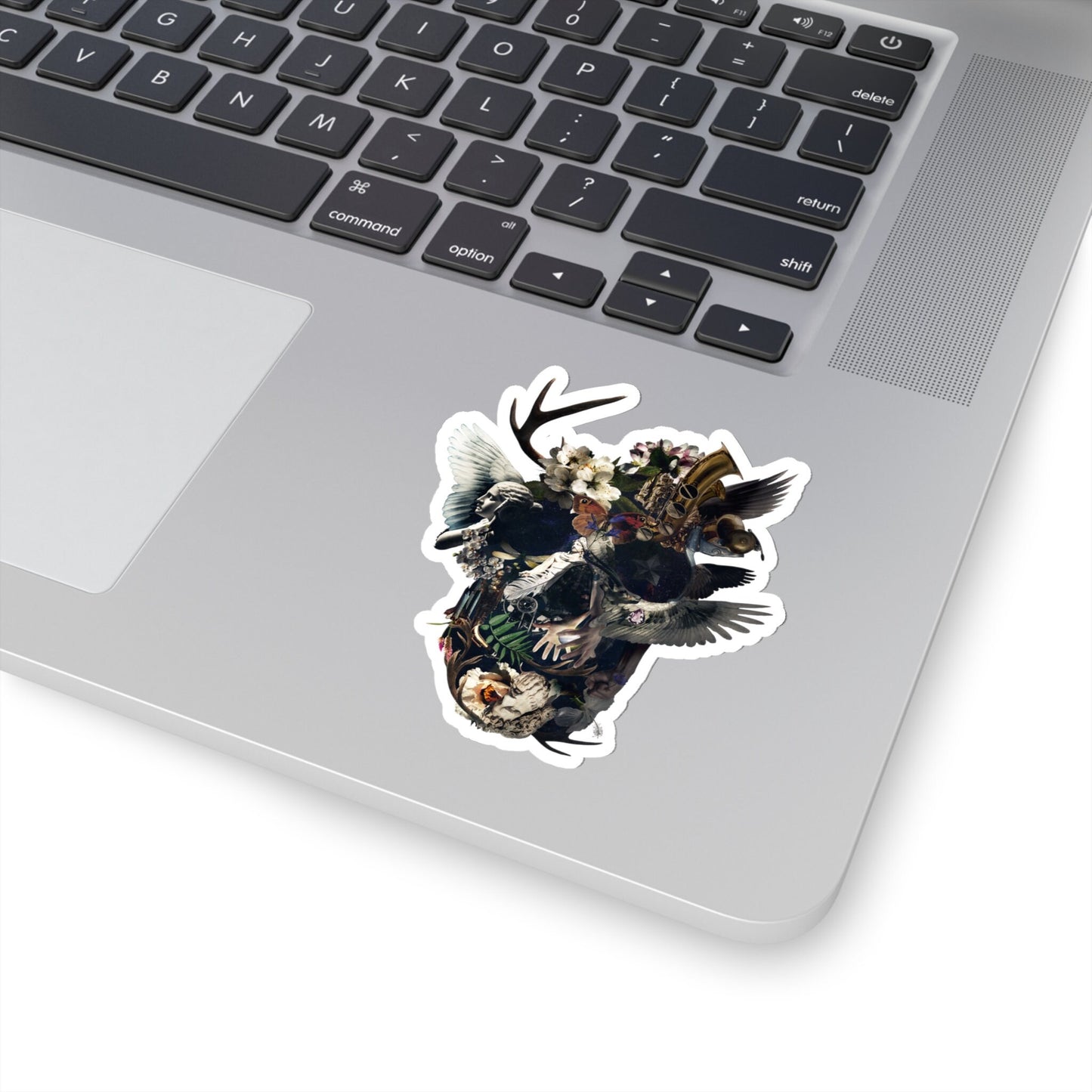 Surreal Skull Sticker - Gothic Collage Vinyl Sticker - Baroque Aesthetic Skull Art - Dark Academia Sticker - Vintage Macabre Decor