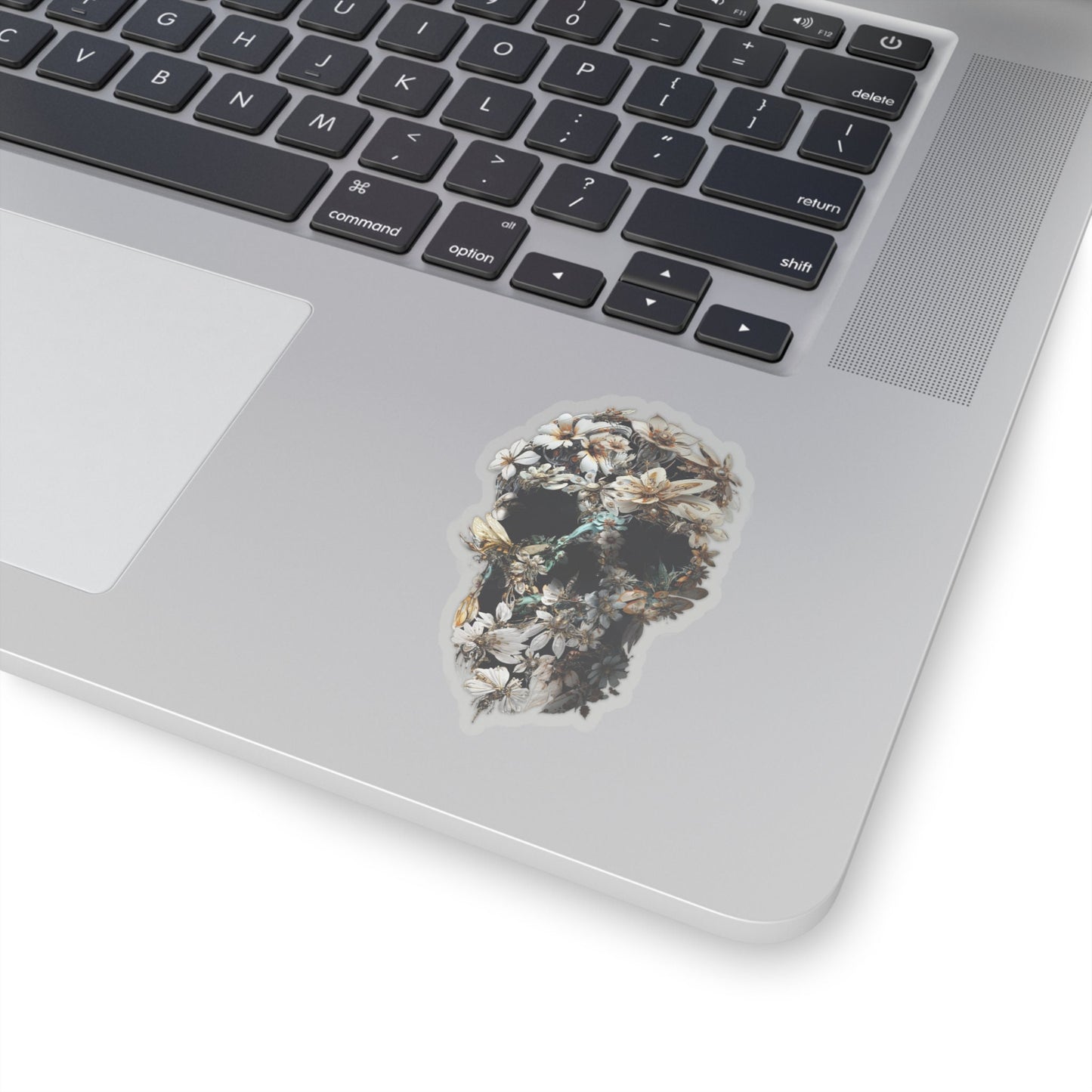 Skull Sticker, Floral Art Sticker, Premium Sugar Skull Art Vinyl Sticker, Gothic Art Skull Gift, Laptop Phone Kiss-Cut Sticker