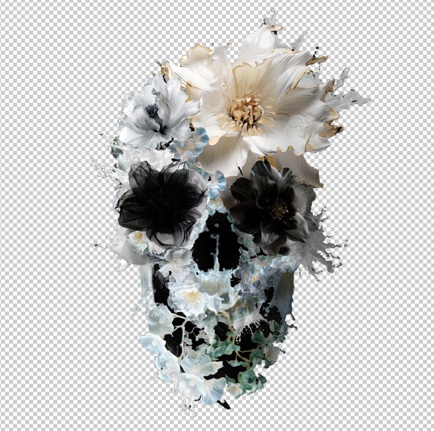 Skull Hood Decal, Skull Car Hood Sticker, Floral Sugar Skull Art Car Decor, Gothic Skull Hood Art Gift, Floral Skull Decal