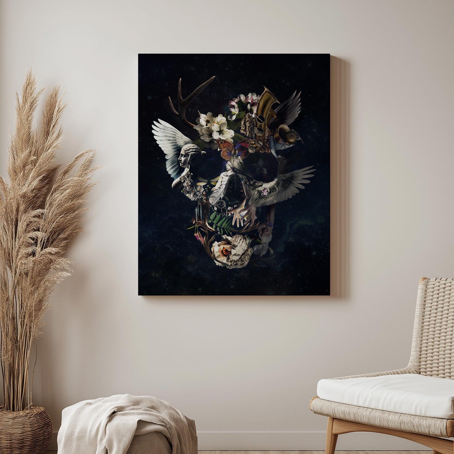 Gothic Skull Art, Dark Skull Home Decor | Canvas, Paper & Framed Gift Options