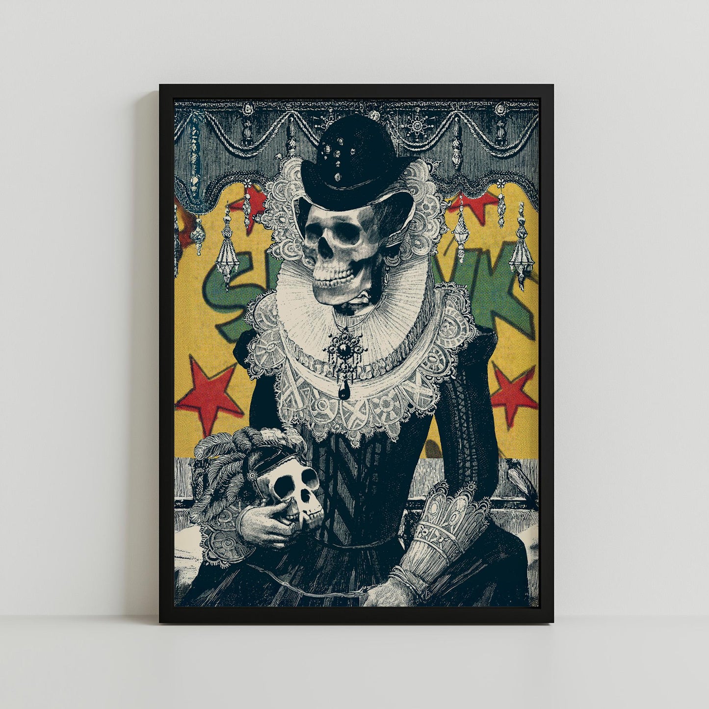Victorian Skeleton Art Print | Day of the Dead Poster Art | Canvas & Framed Prints