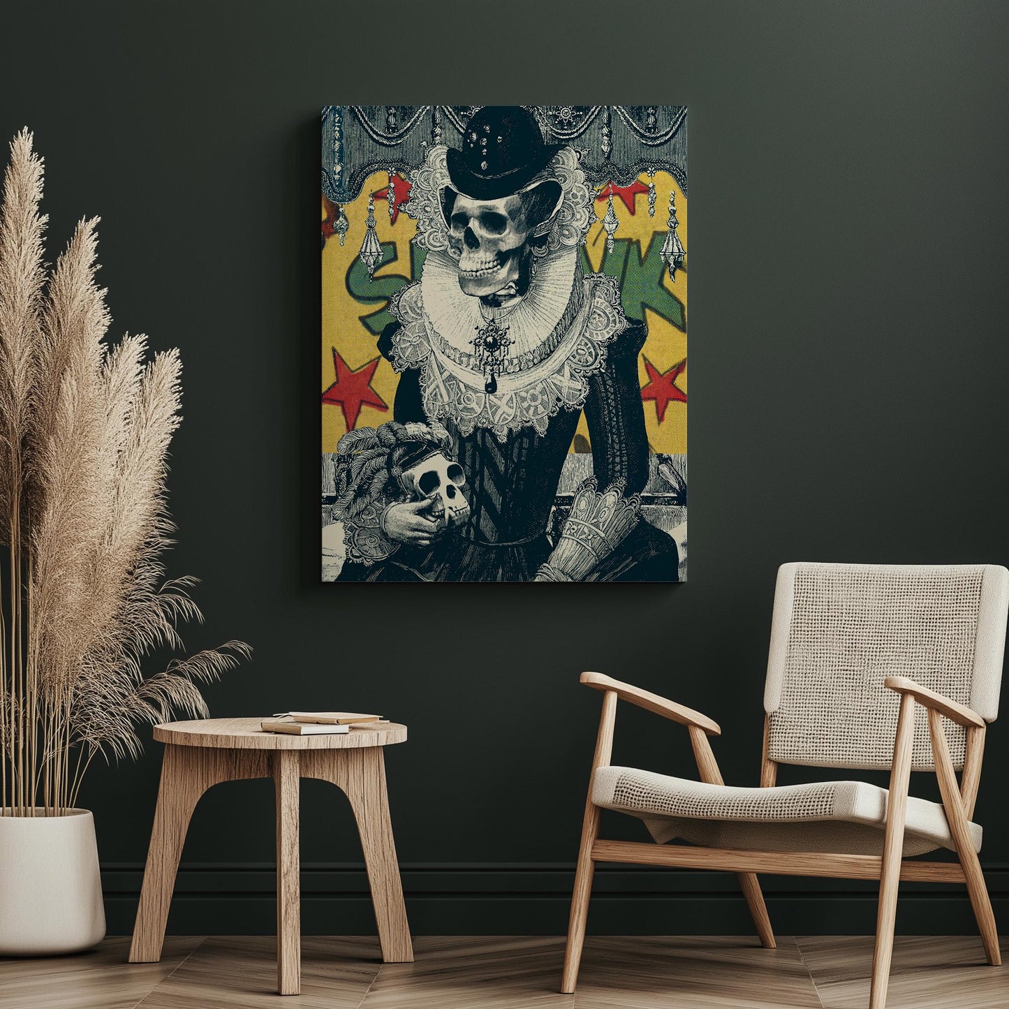 Victorian Skeleton Art Print | Day of the Dead Poster Art | Canvas & Framed Prints