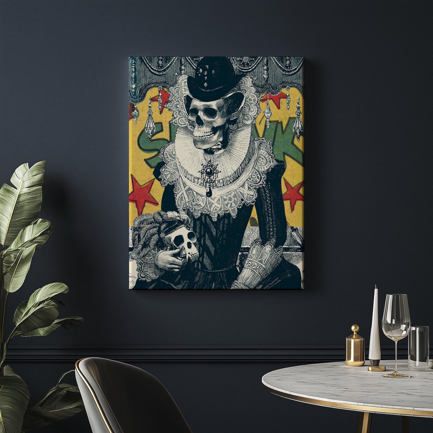 Victorian Skeleton Art Print | Day of the Dead Poster Art | Canvas & Framed Prints