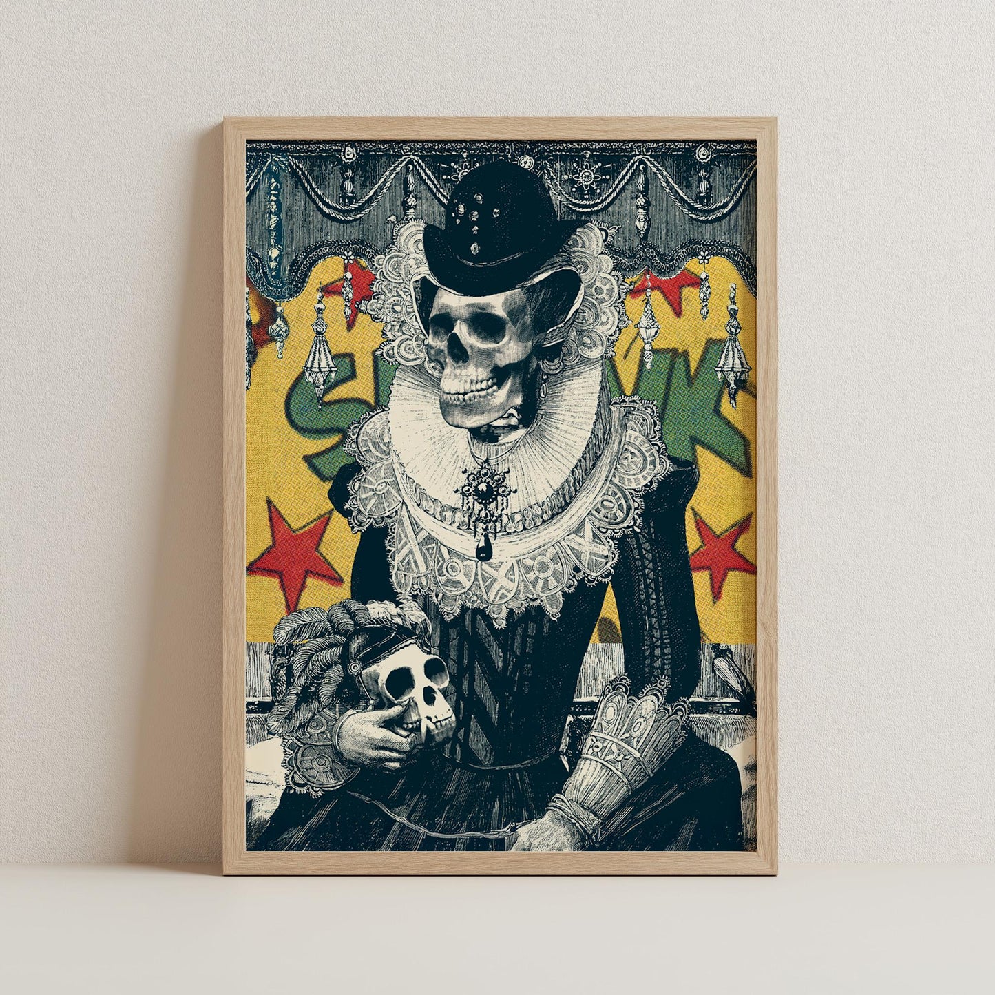 Victorian Skeleton Art Print | Day of the Dead Poster Art | Canvas & Framed Prints