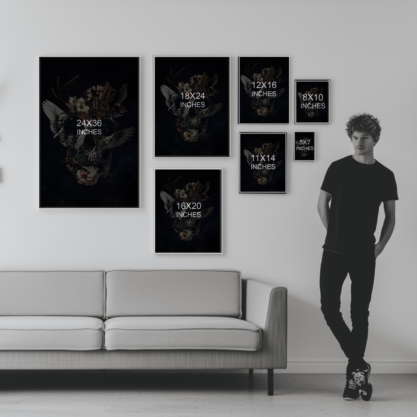 Gothic Skull Art, Dark Skull Home Decor | Canvas, Paper & Framed Gift Options