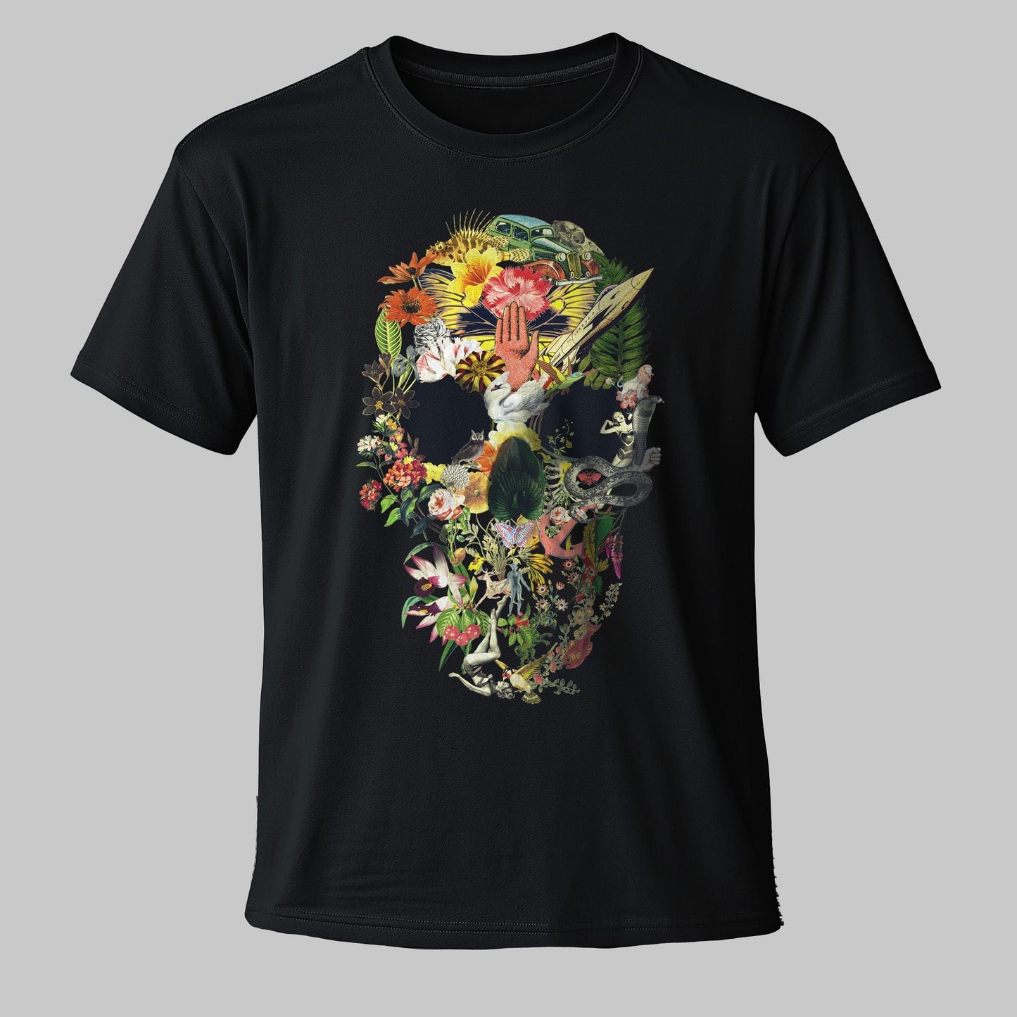 Unisex Floral Skull Design Shirt – Ideal Gift for Creative Souls