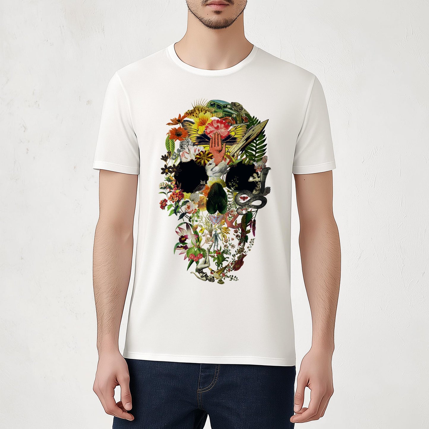 Unisex Floral Skull Design Shirt – Ideal Gift for Creative Souls