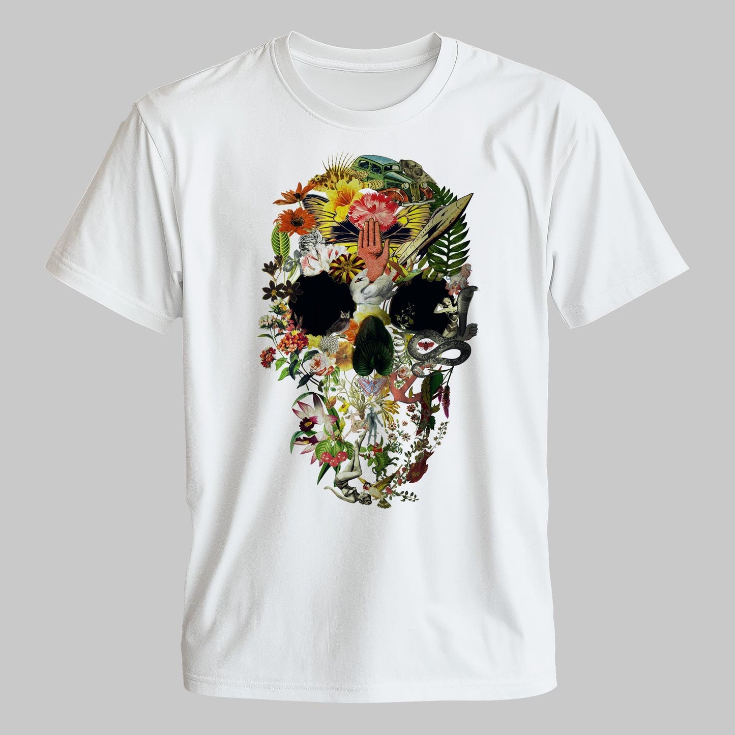 Unisex Floral Skull Design Shirt – Ideal Gift for Creative Souls
