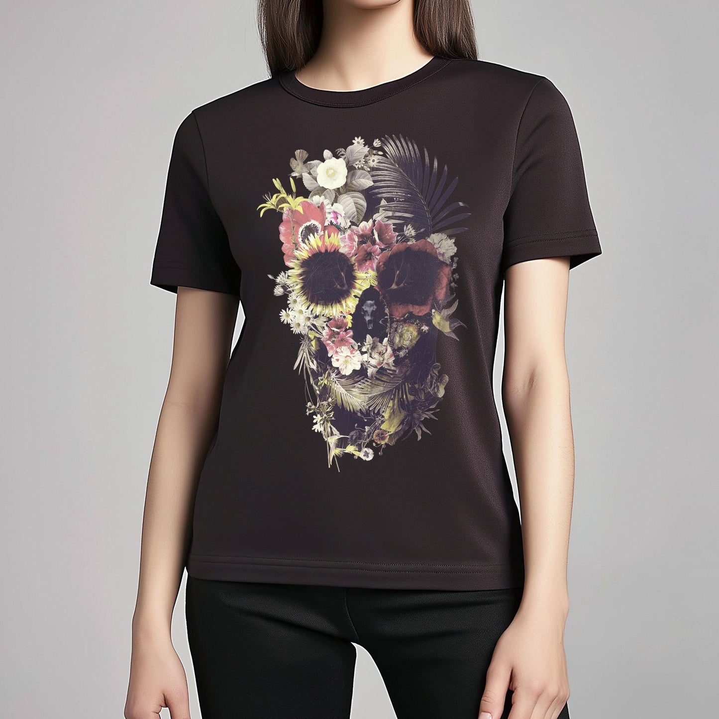 Sugar Skull Men's T shirt, Gothic Art Print Shirt Gift For Him, Bella Canvas Boho Skull Tshirt, Gothic Graphic Tee Gift, Boho Shirt Gift