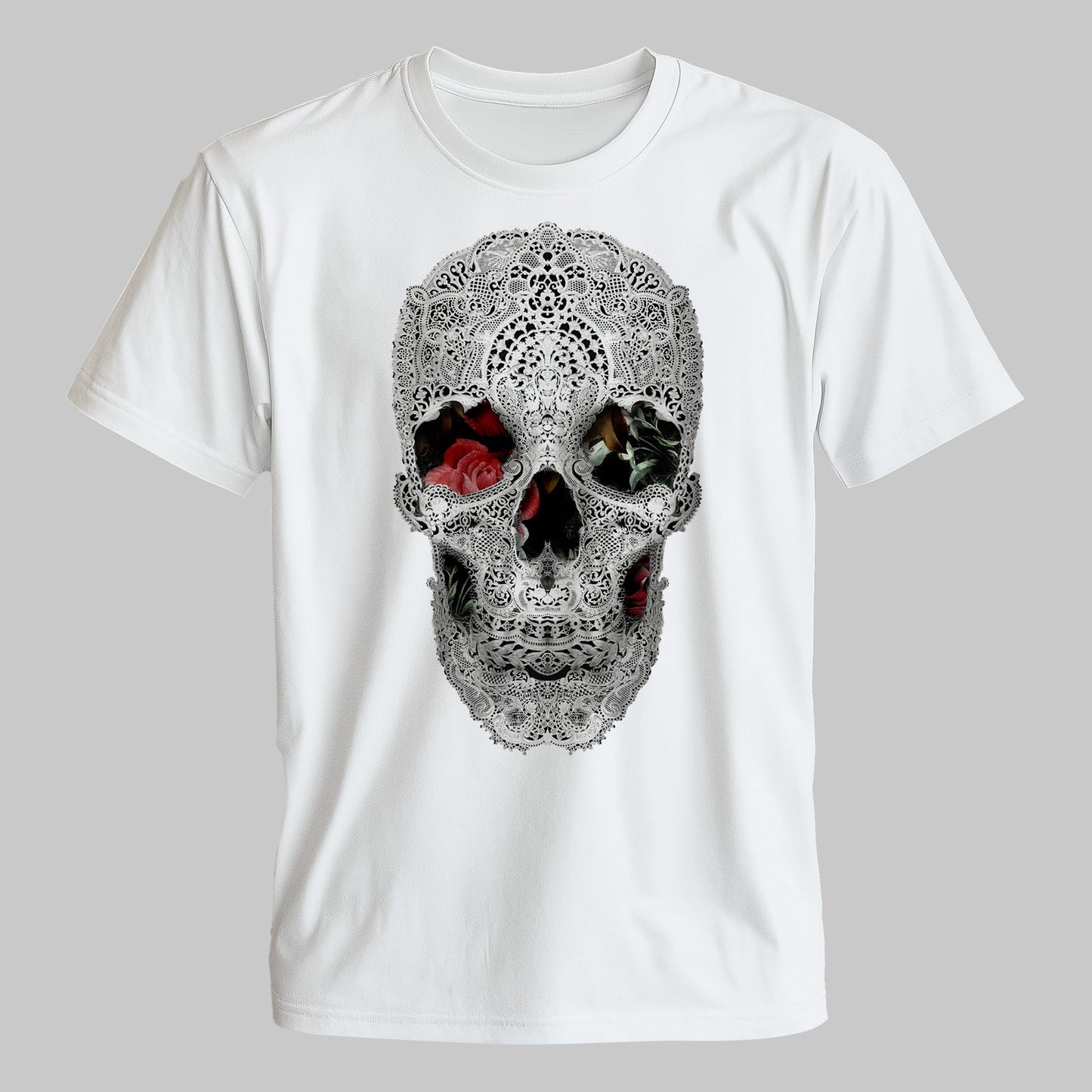 Skull Men's T shirt, Black And White Unisex Art Print Shirt Gift