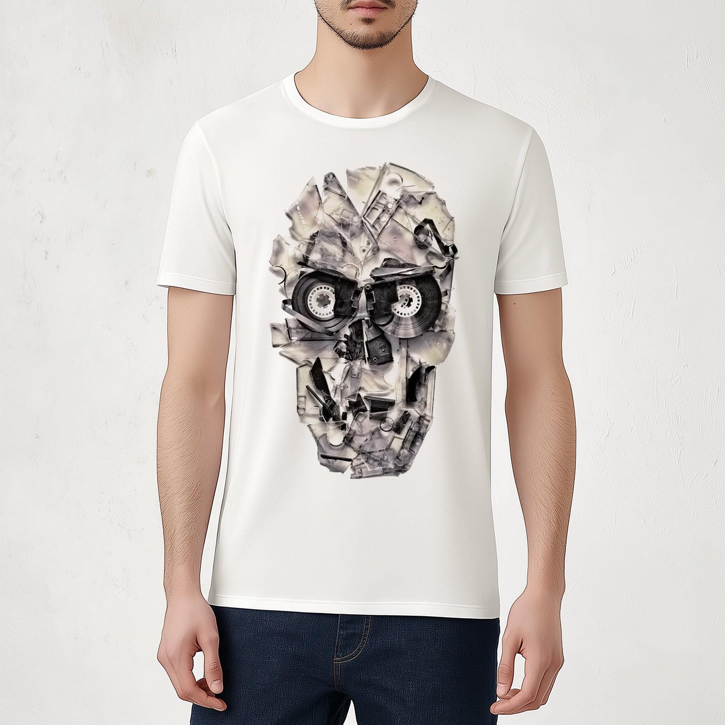 Skull Unisex T-shirt, Unique Art Tshirt Gift, Music Inspired Clothing