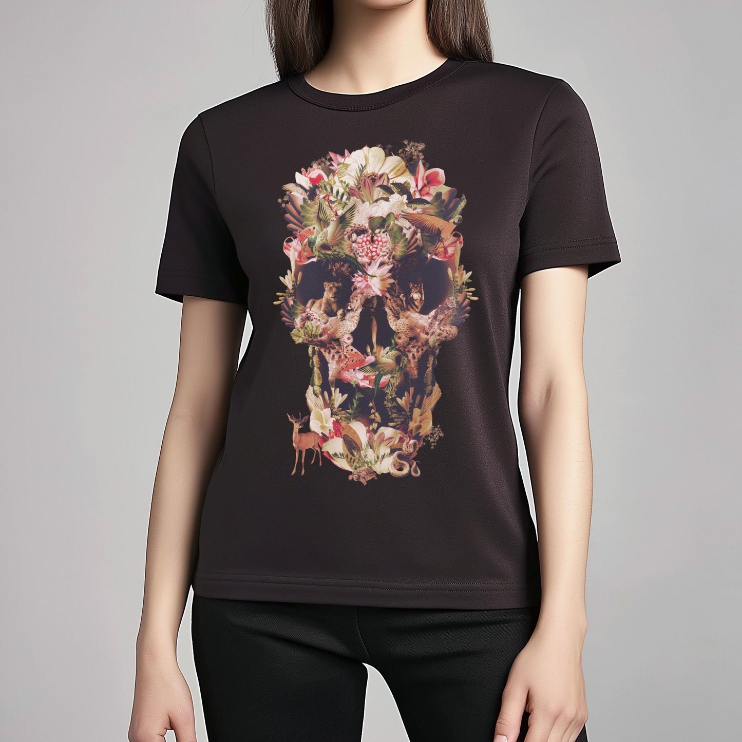 Jungle Skull Men's T-shirt, Sugar Skull Art Unisex Clothing Gift