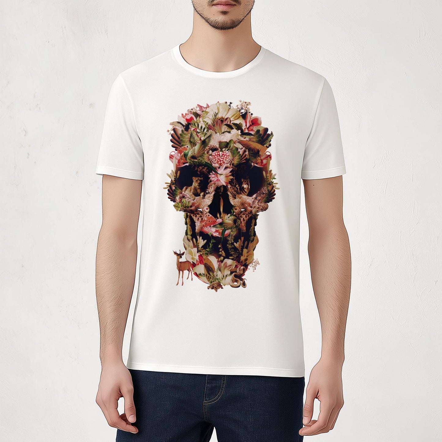 Jungle Skull Men's T-shirt, Sugar Skull Art Unisex Clothing Gift