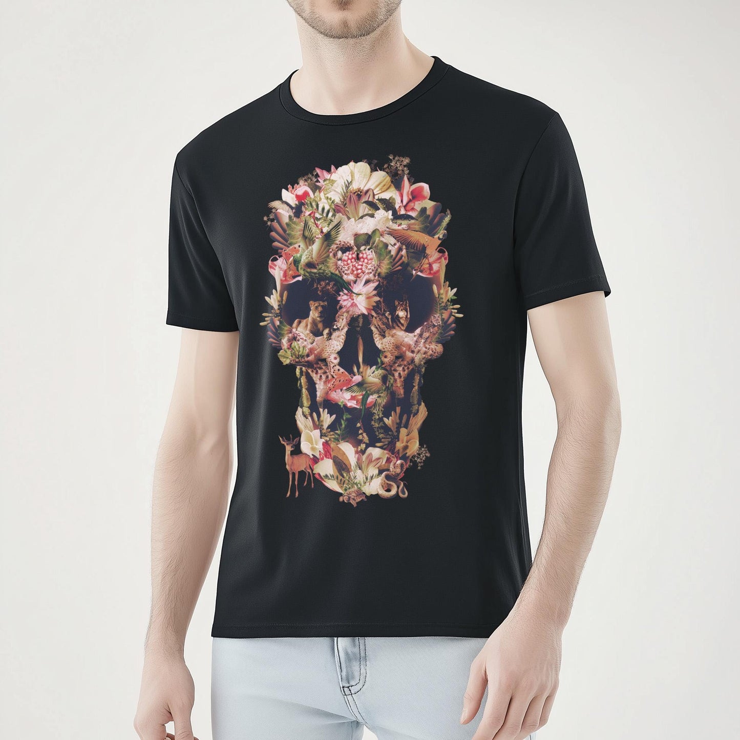 Jungle Skull Men's T-shirt, Sugar Skull Art Unisex Clothing Gift