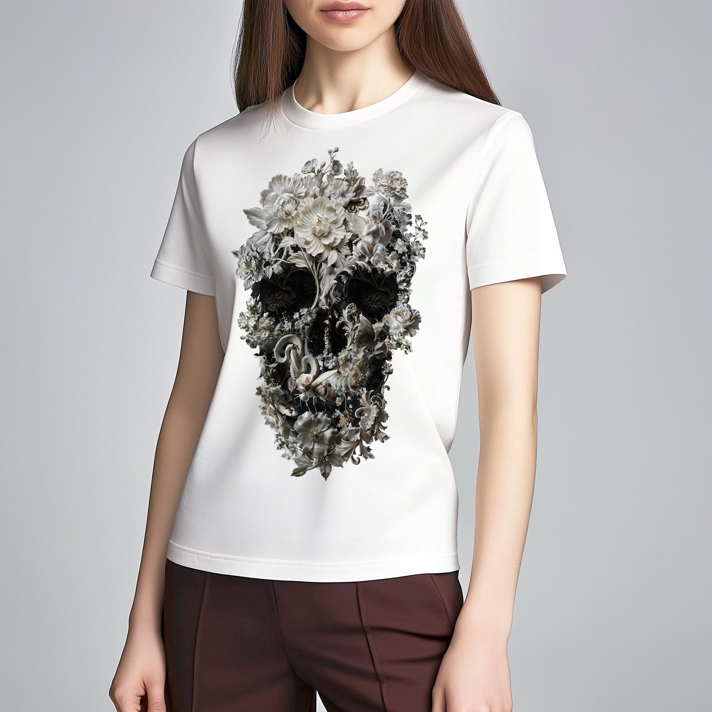 Surreal Skull Print Shirt: Unique Gift for Creative Souls