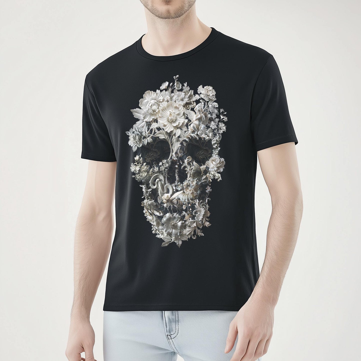Surreal Skull Print Shirt: Unique Gift for Creative Souls