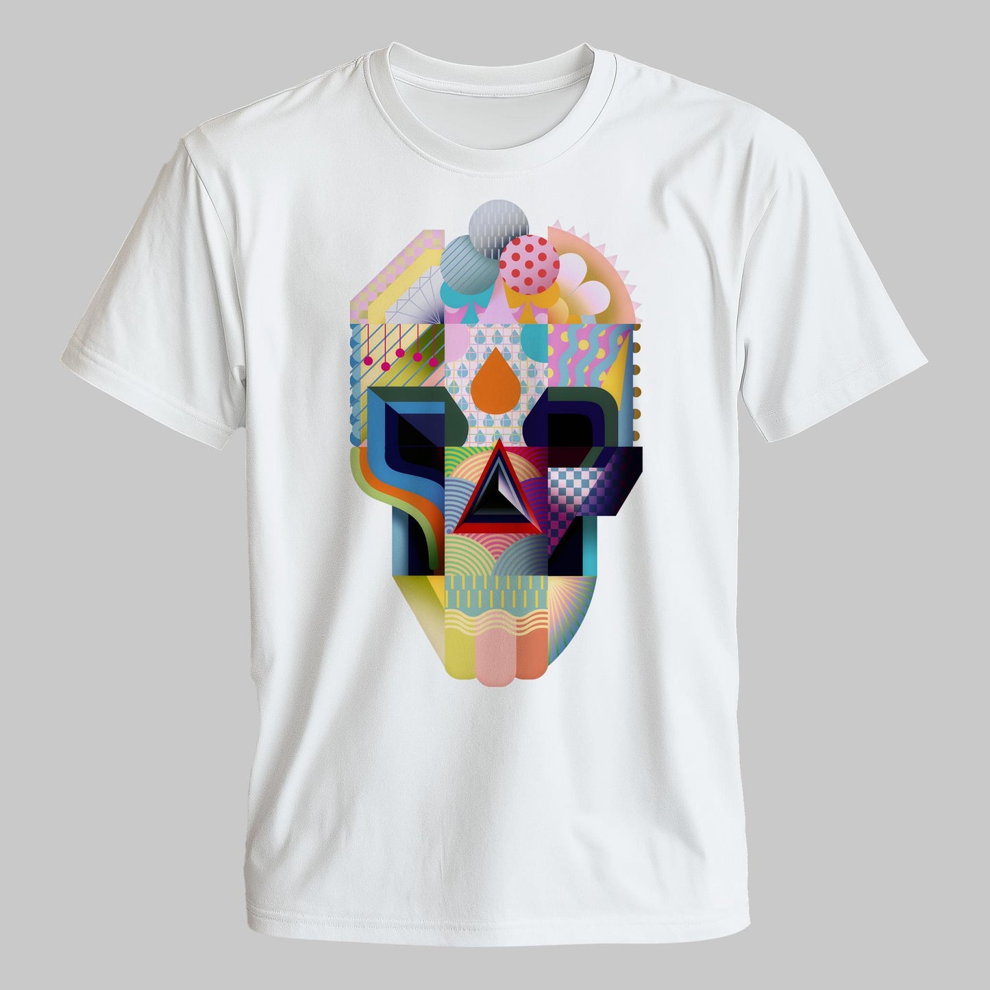 Modern Art Skull T-Shirt – Unique Abstract Graphic