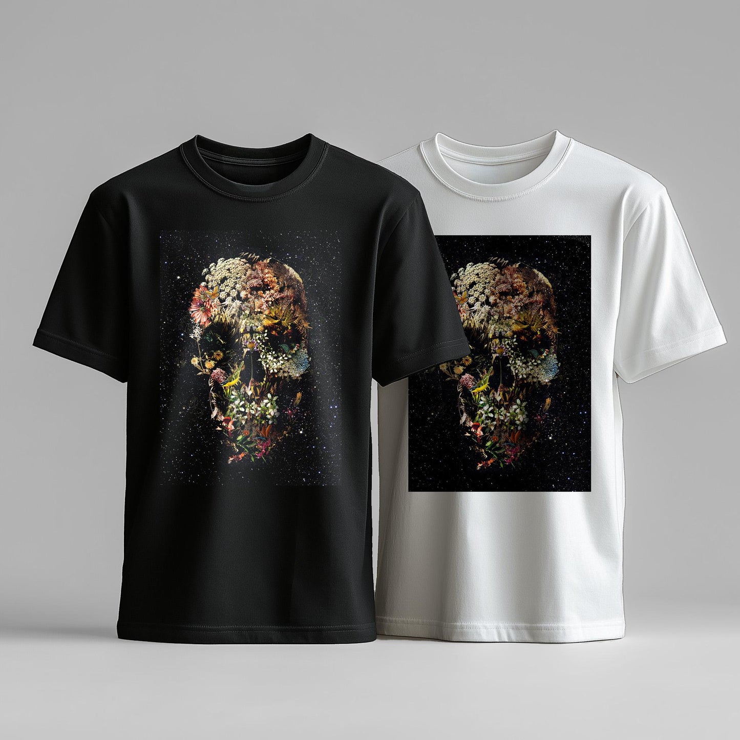 Dark Floral Skull Design Shirt – Ideal Gift for Creative Souls