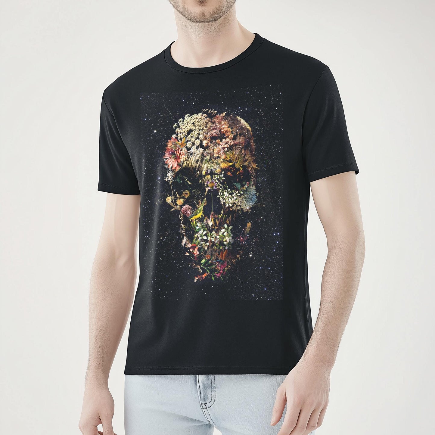 Dark Floral Skull Design Shirt – Ideal Gift for Creative Souls