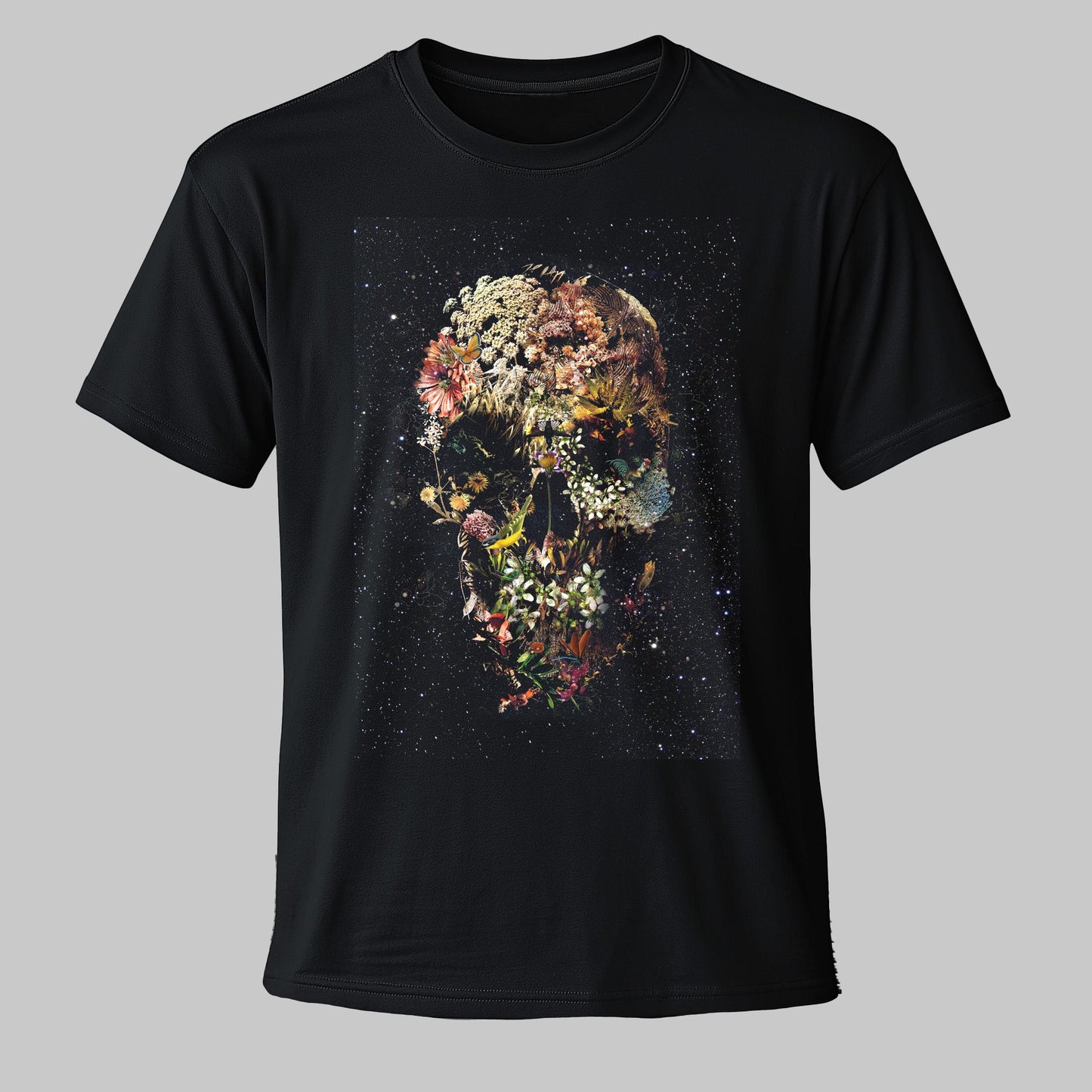 Dark Floral Skull Design Shirt – Ideal Gift for Creative Souls