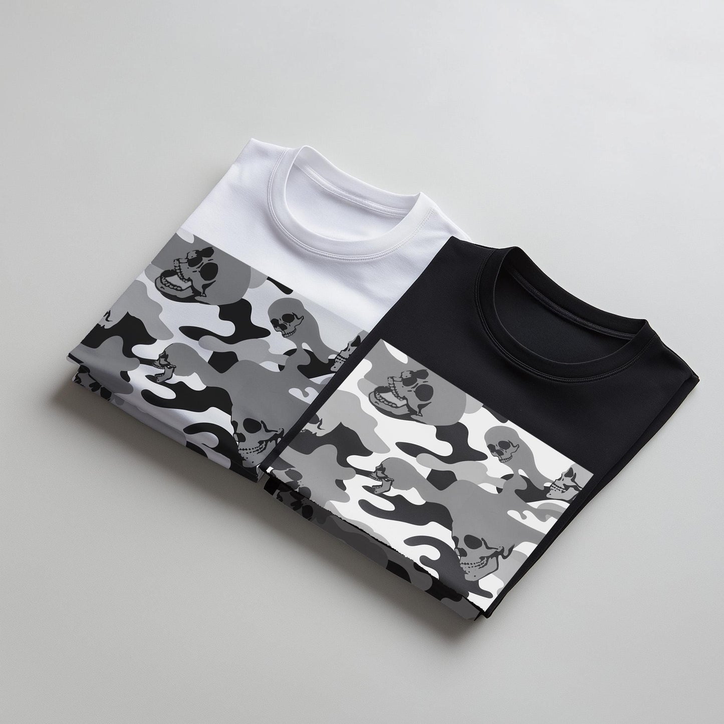 Skull Camouflage T shirt, Unisex Gothic Skull Clothing Gift