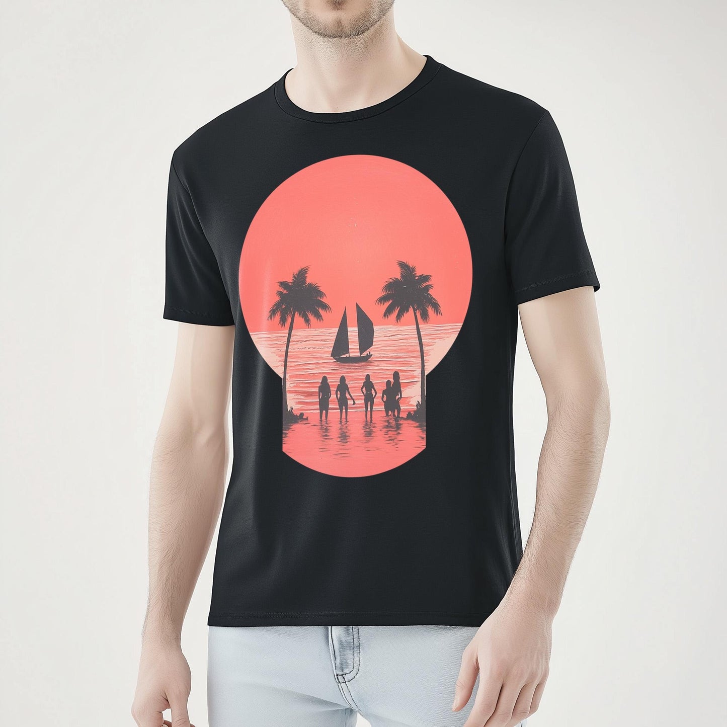 Vibrant Summer Skull T-Shirt – Bold Surf Design
