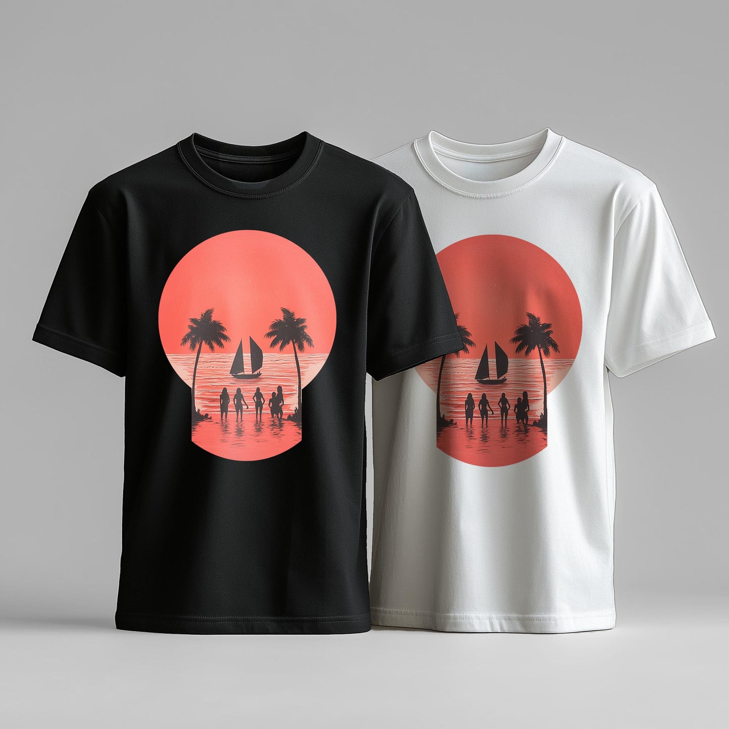 Vibrant Summer Skull T-Shirt – Bold Surf Design