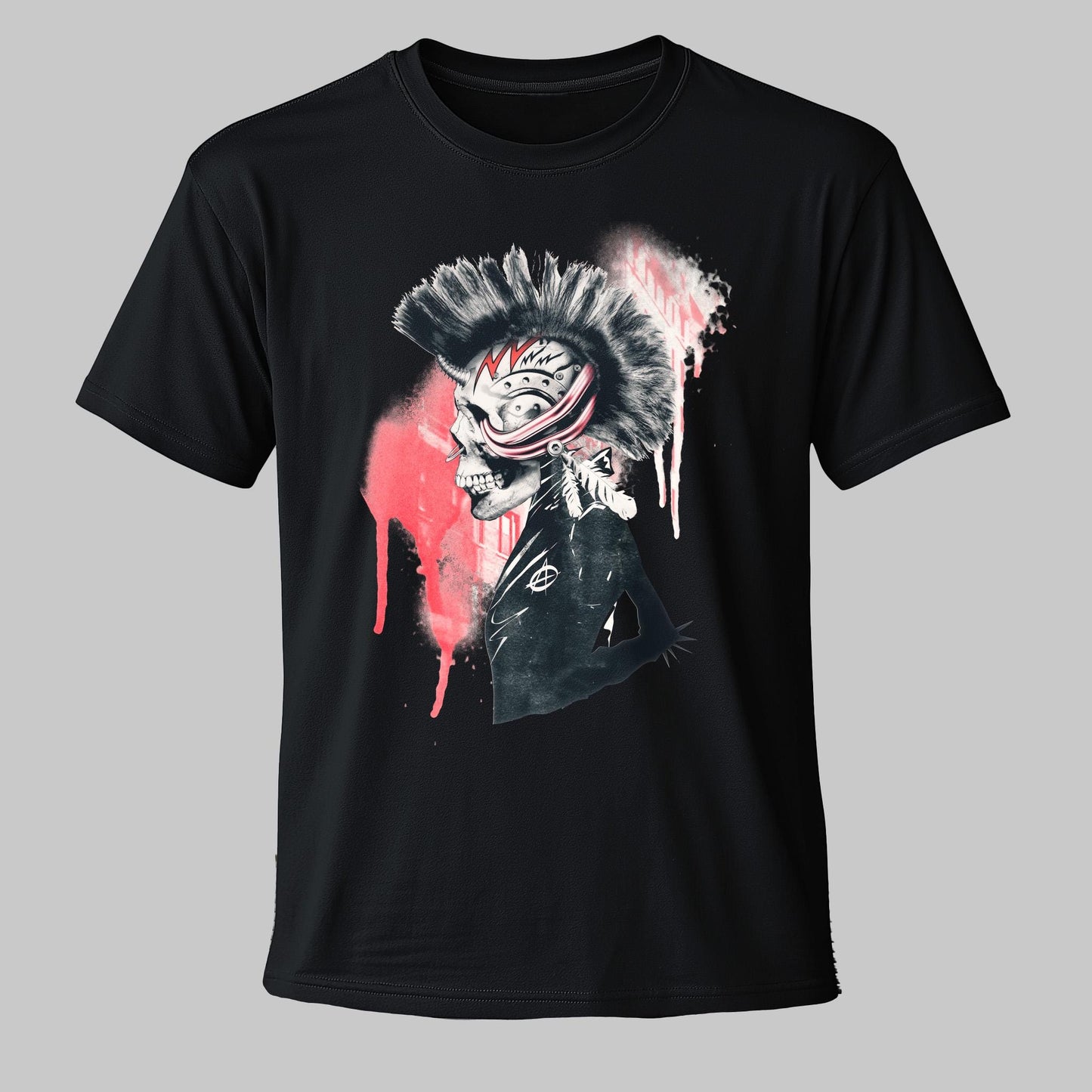 Punk Unisex T-shirt, Unique Skull Art Tshirt Gift, Music Inspired Clothing