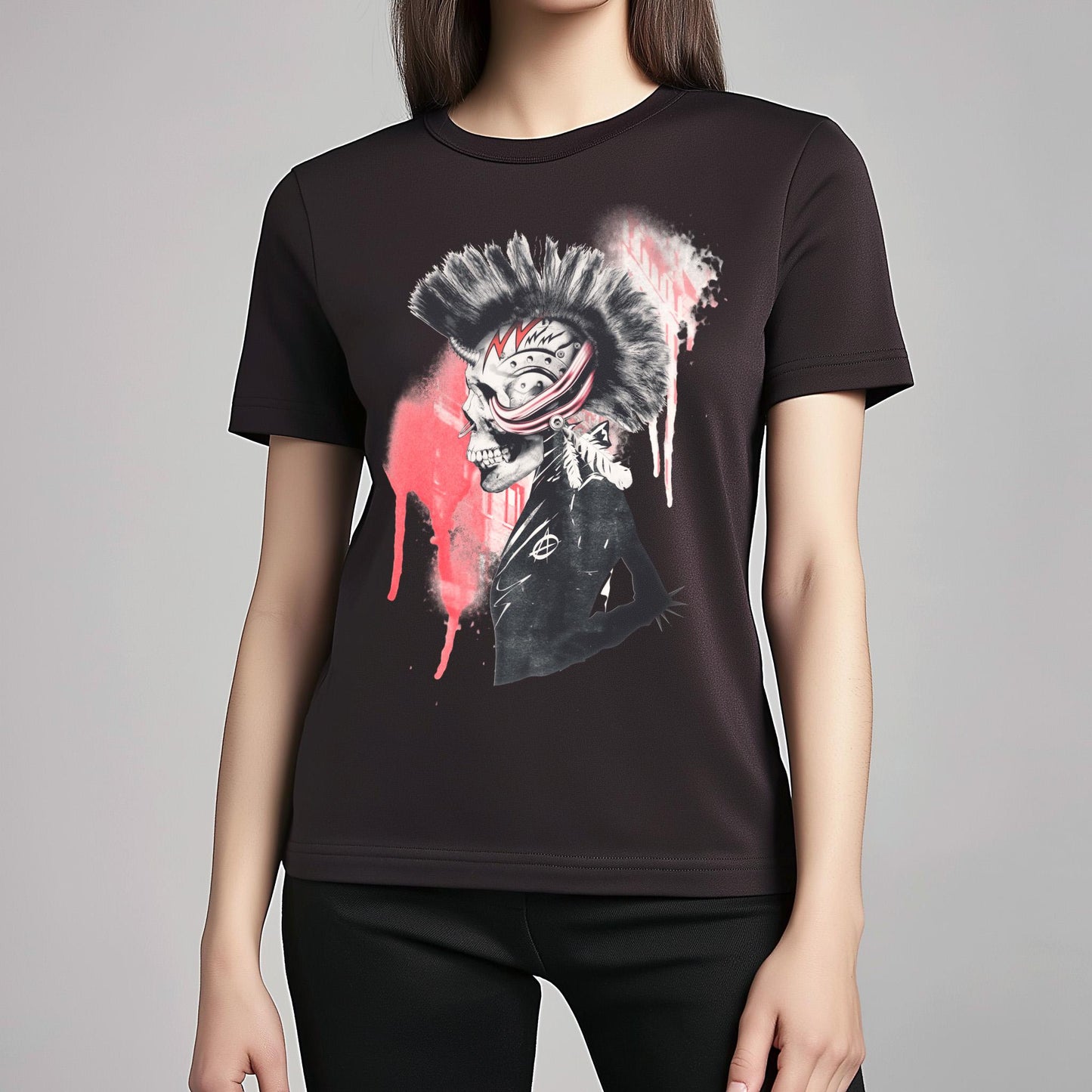 Punk Unisex T-shirt, Unique Skull Art Tshirt Gift, Music Inspired Clothing