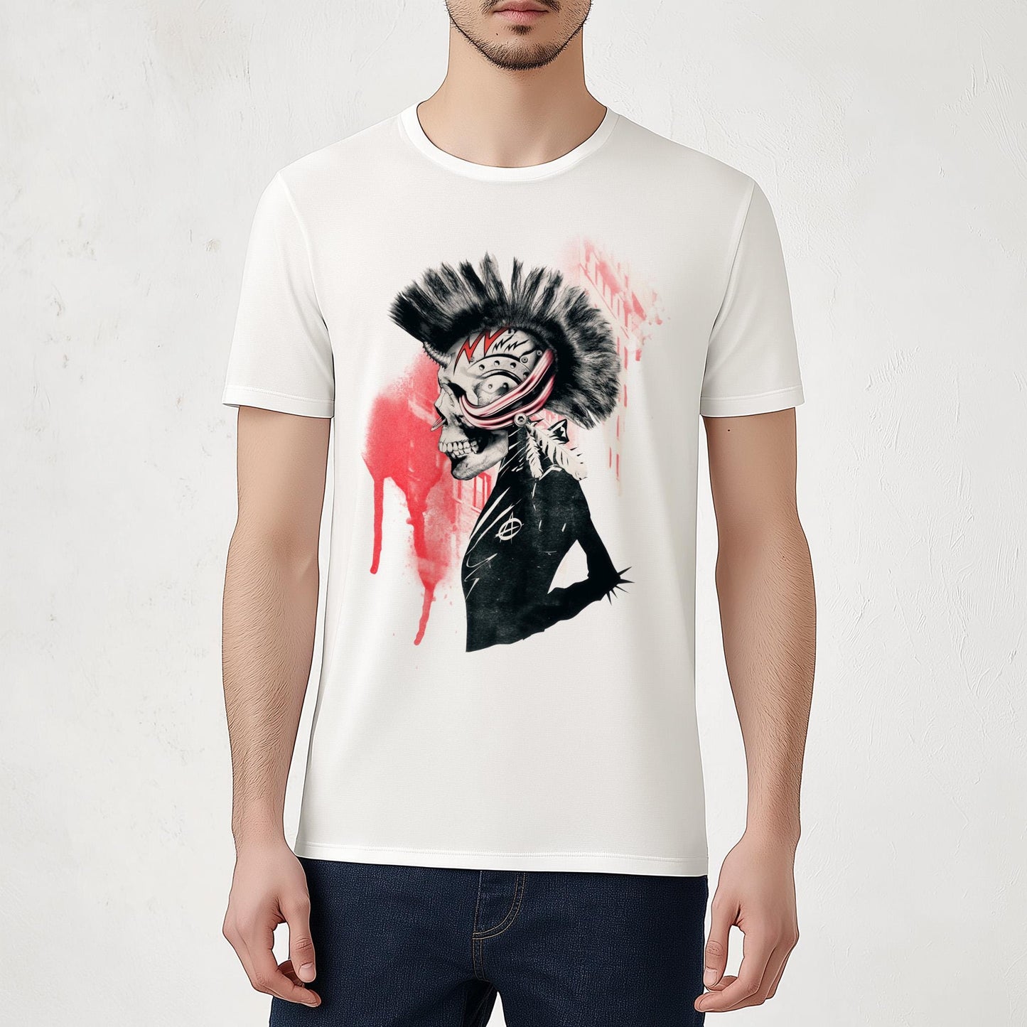 Punk Unisex T-shirt, Unique Skull Art Tshirt Gift, Music Inspired Clothing