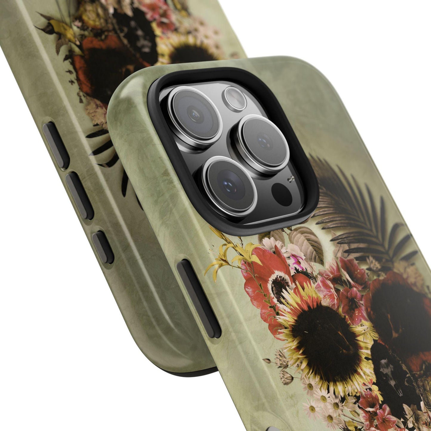 Tough Phone Cases, Floral Skull Art, Boho Summer Flowers, Bohemian Mood, Protective Smartphone Cover