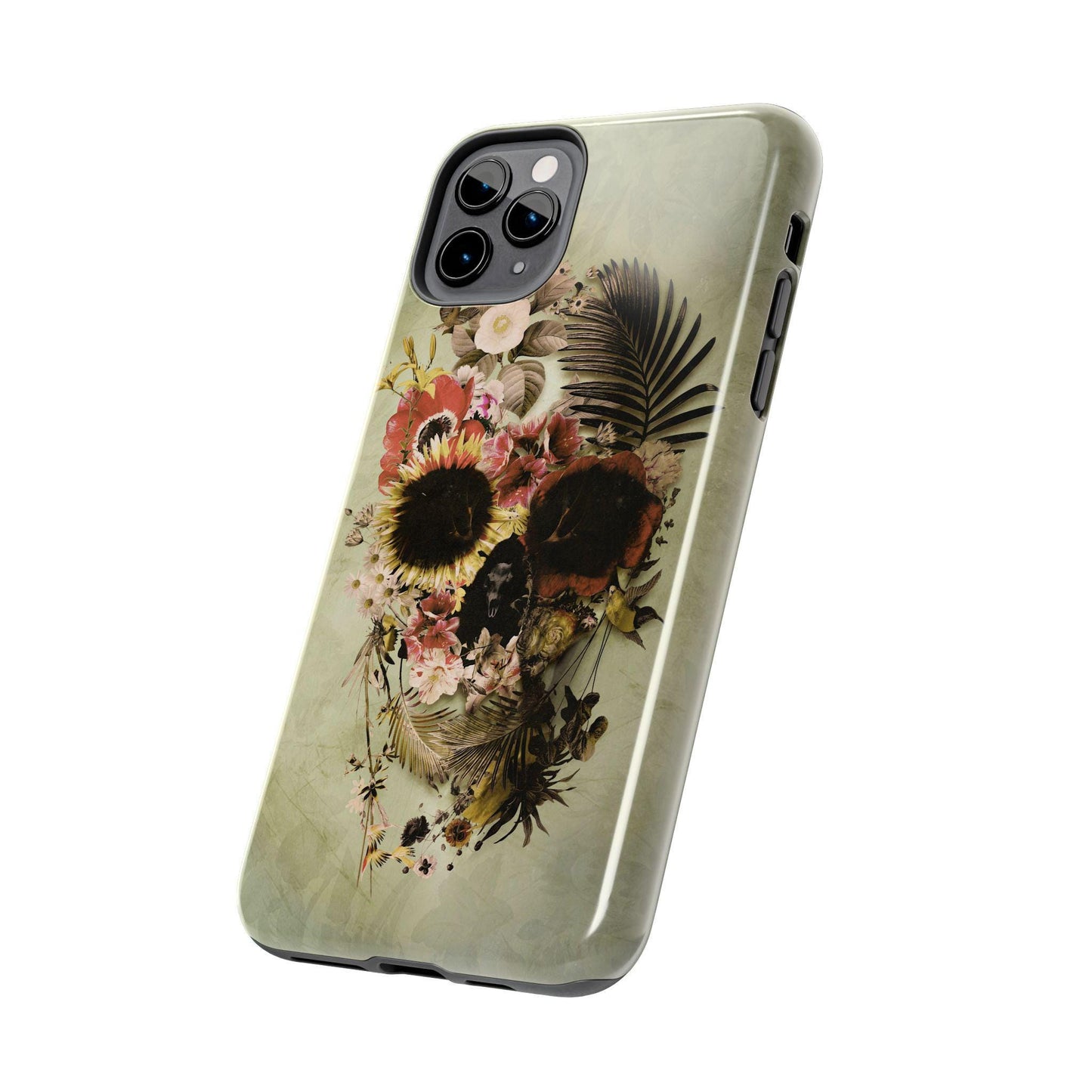Tough Phone Cases, Floral Skull Art, Boho Summer Flowers, Bohemian Mood, Protective Smartphone Cover