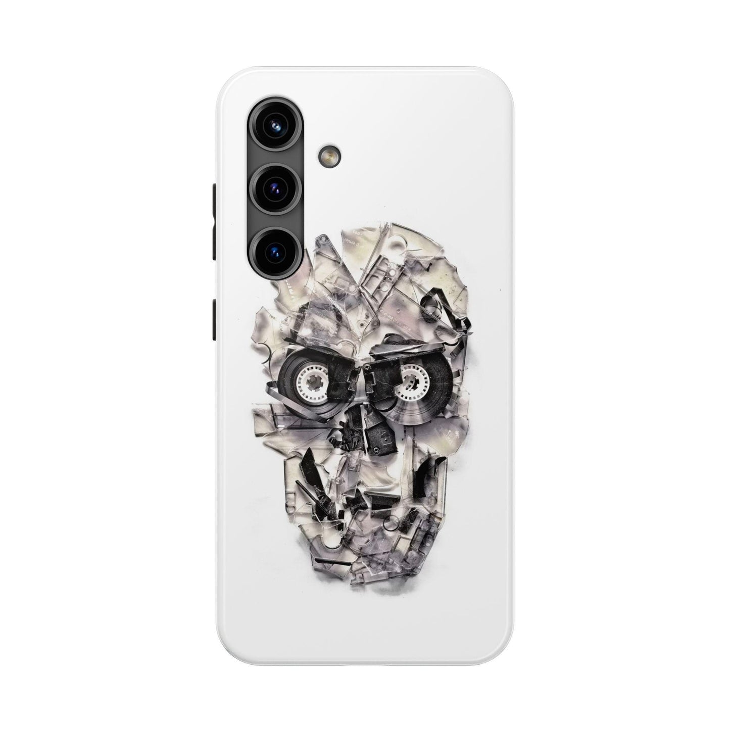Music Skull Phone Case, Cassette Phone Cover, Tough Phone Sleeve, Sugar Skull Art, Halloween Gift