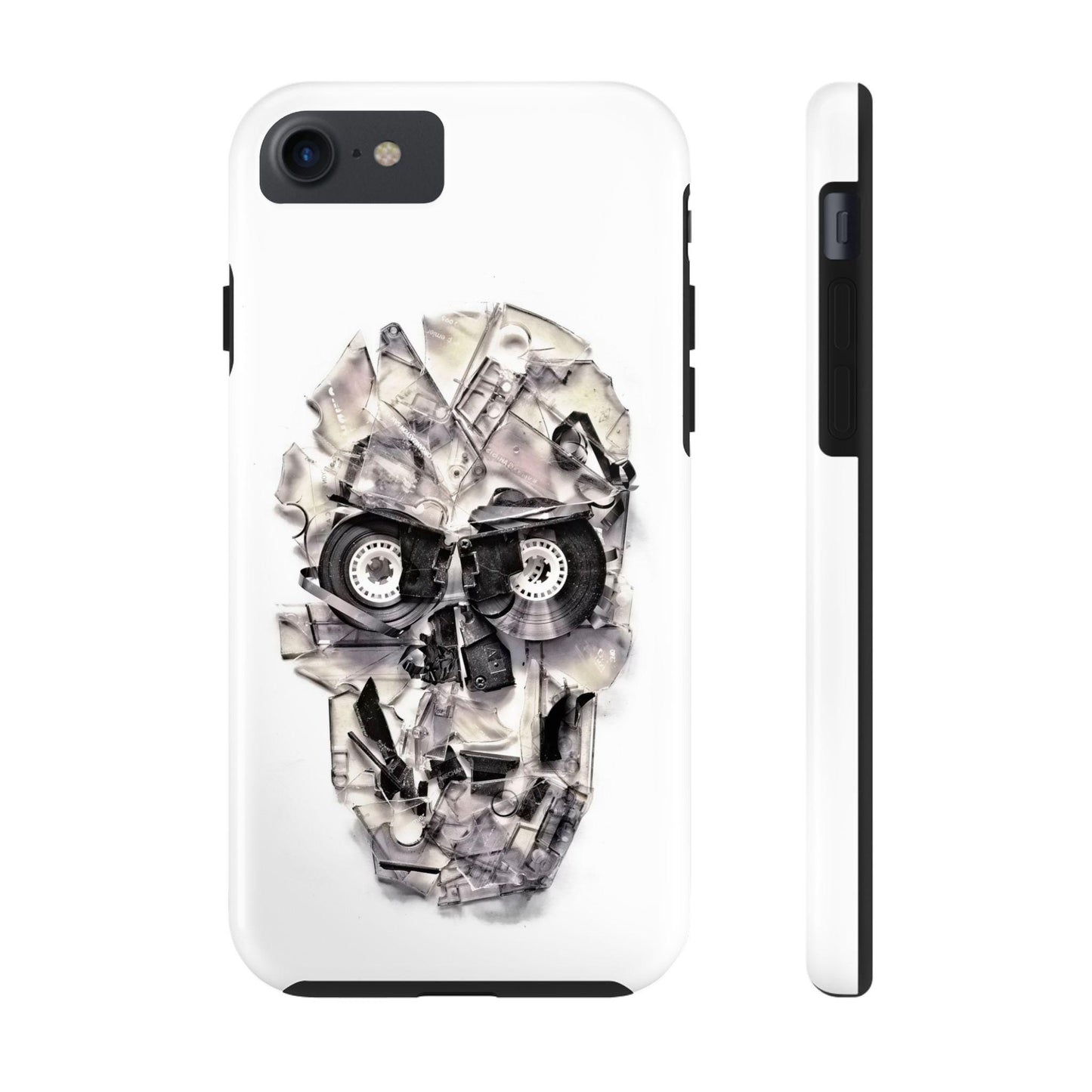 Music Skull Phone Case, Cassette Phone Cover, Tough Phone Sleeve, Sugar Skull Art, Halloween Gift