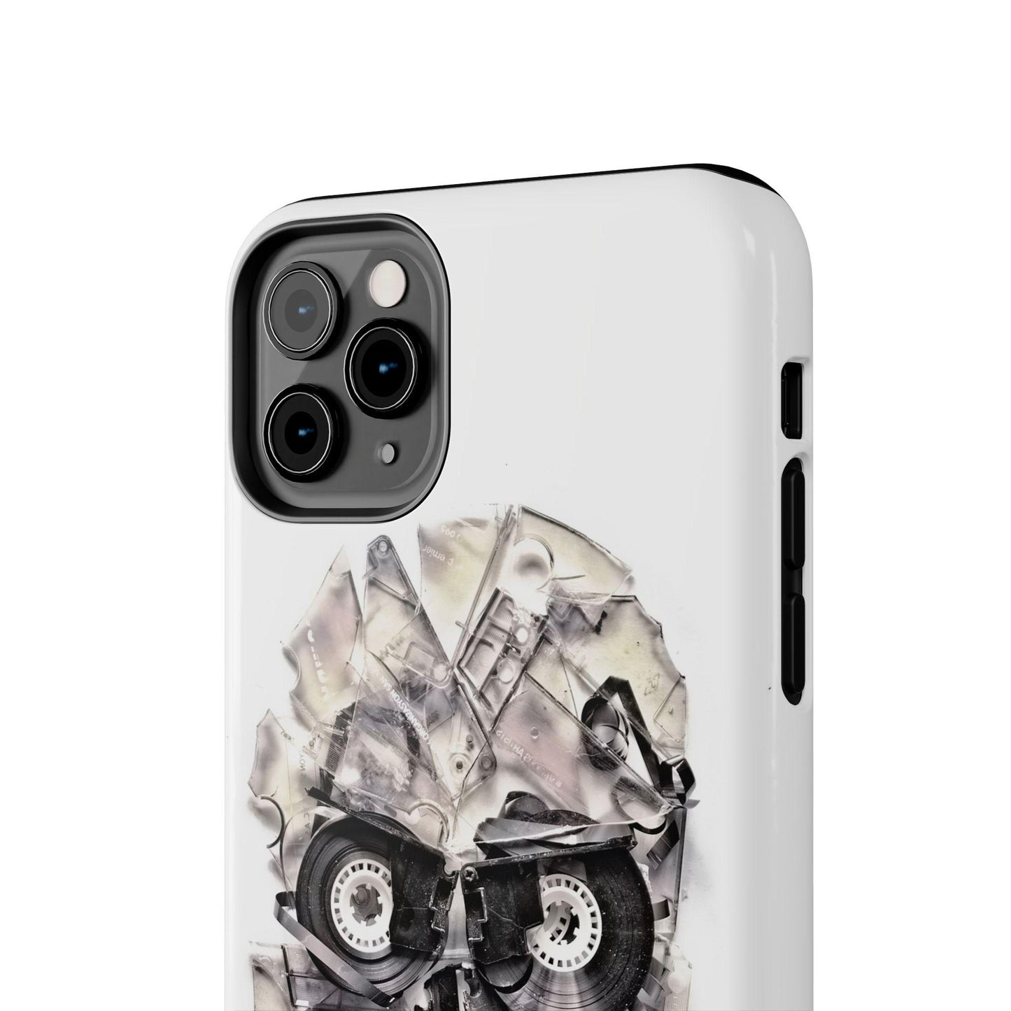 Music Skull Phone Case, Cassette Phone Cover, Tough Phone Sleeve, Sugar Skull Art, Halloween Gift