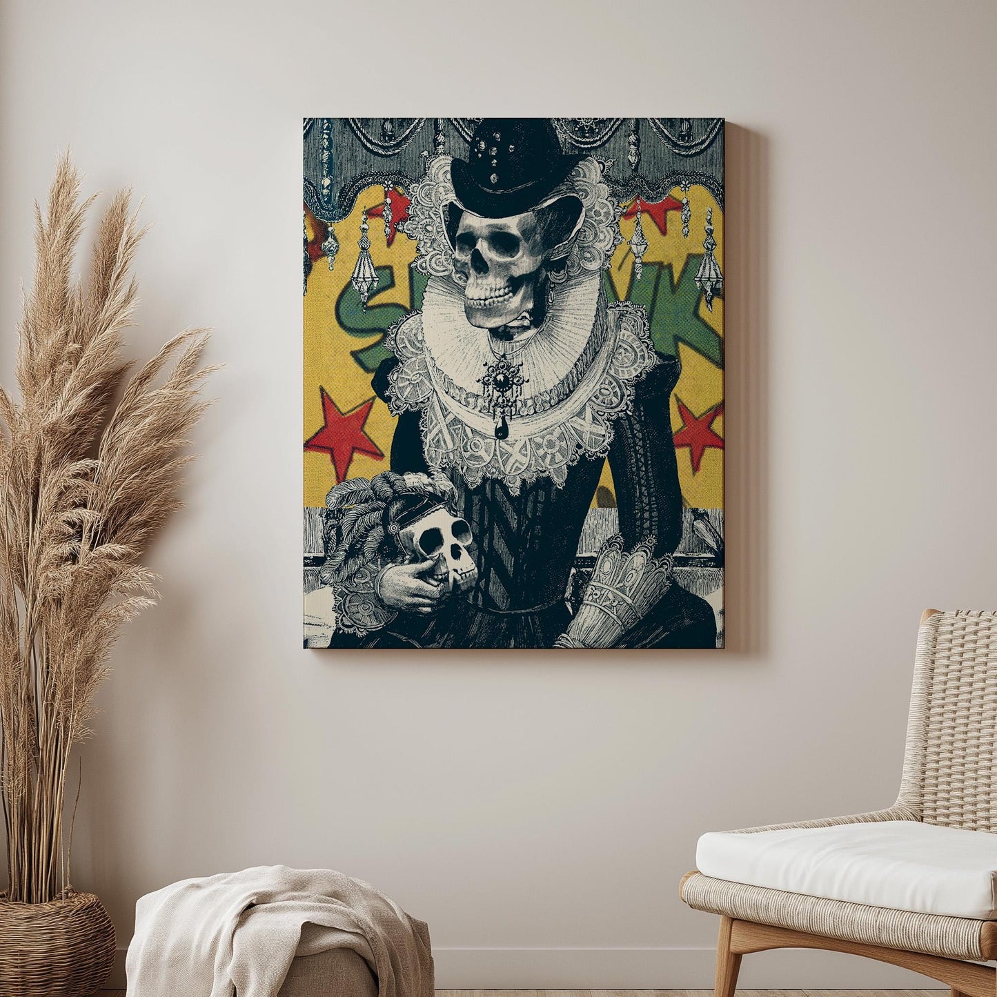 Victorian Skeleton Art Print | Day of the Dead Poster Art | Canvas & Framed Prints