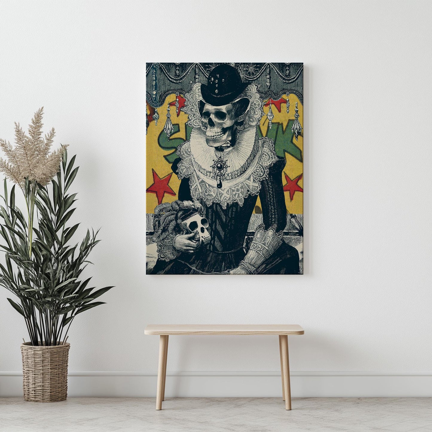 Victorian Skeleton Art Print | Day of the Dead Poster Art | Canvas & Framed Prints