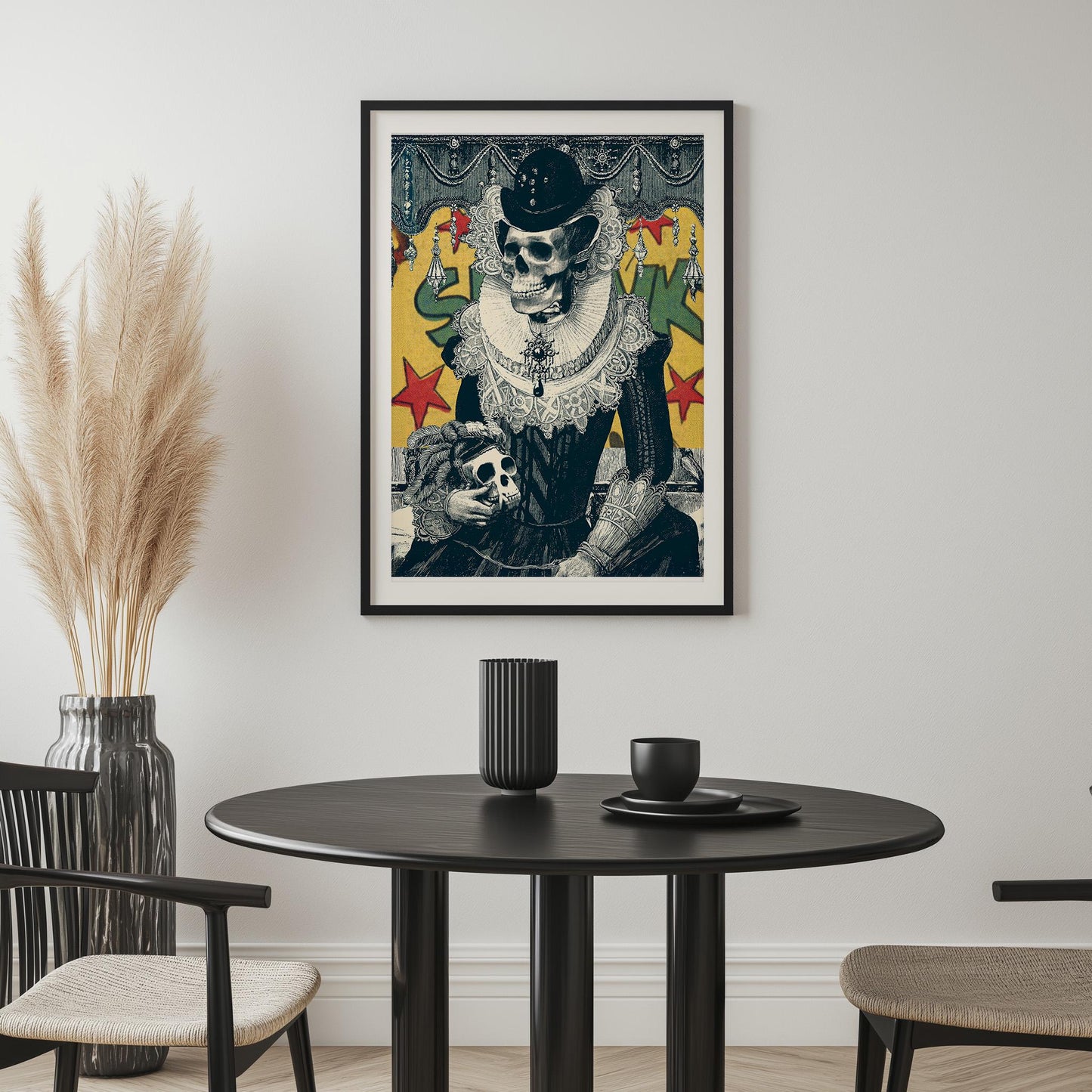 Victorian Skeleton Art Print | Day of the Dead Poster Art | Canvas & Framed Prints