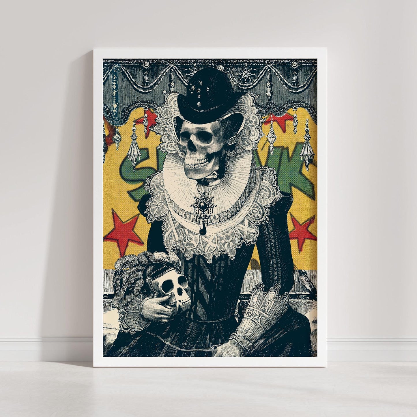 Victorian Skeleton Art Print | Day of the Dead Poster Art | Canvas & Framed Prints