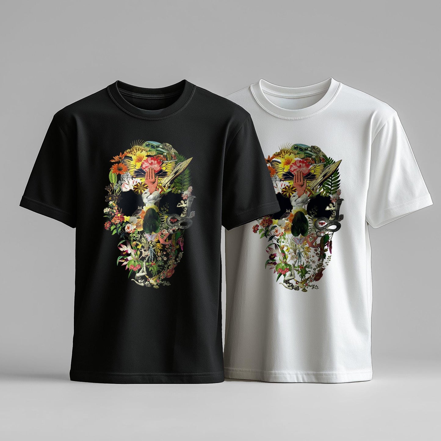 Unisex Floral Skull Design Shirt – Ideal Gift for Creative Souls