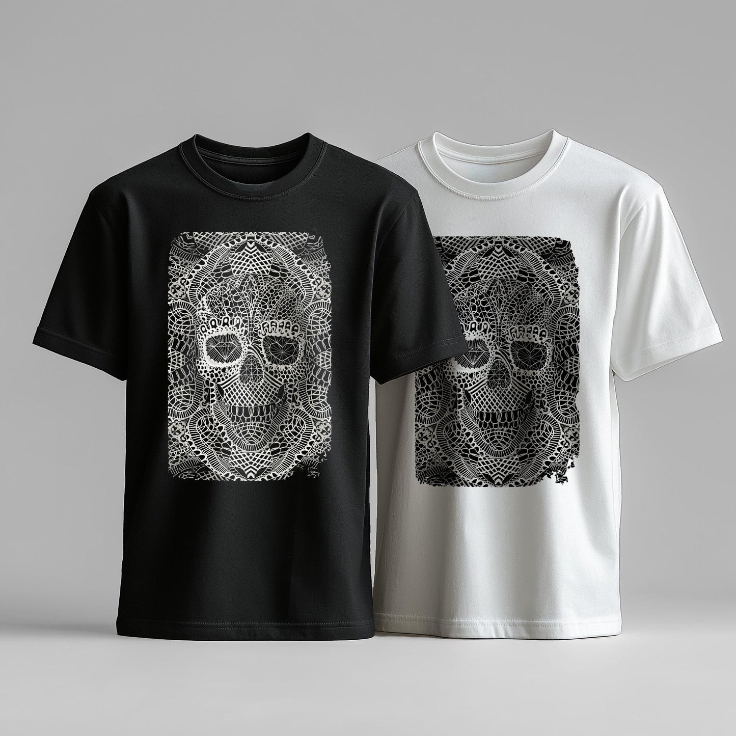 Skull Men's T-shirt, Black And White Unisex Shirt Gift